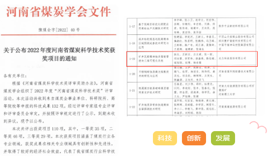 【喜讯】乐鱼体育全站
科技获2022年度“河南省煤炭科学技术奖”一等奖 【喜讯】乐鱼体育全站
科技获2022年度“河南省煤炭科学技术奖”一等奖